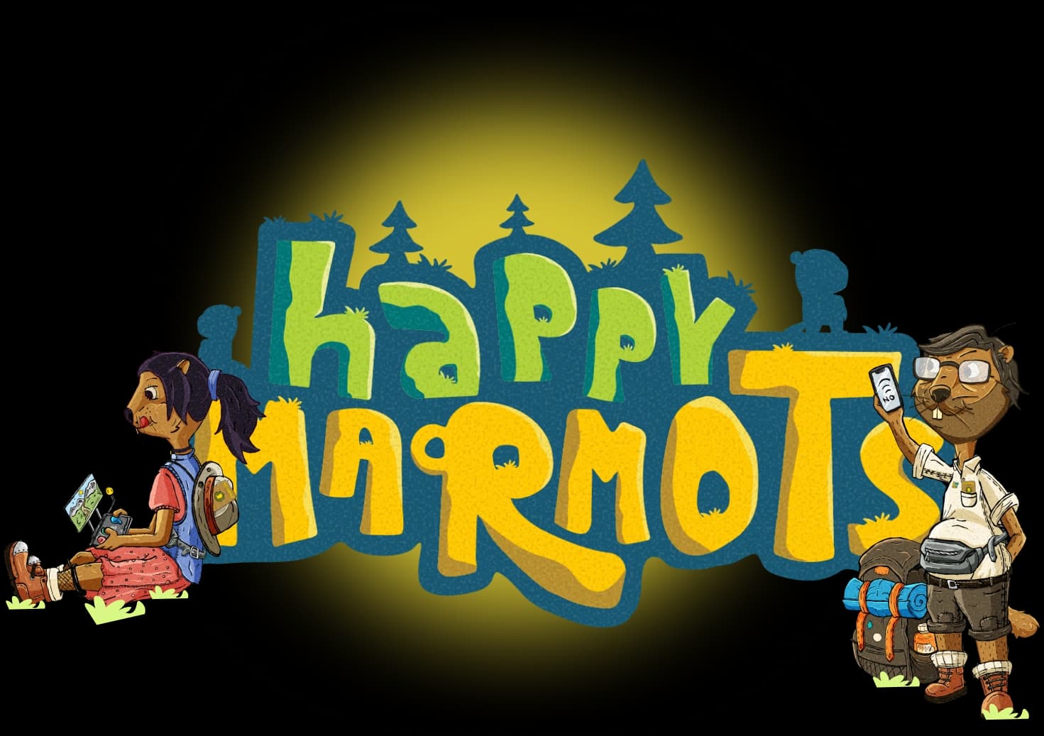 Happy Marmots Central Illustration