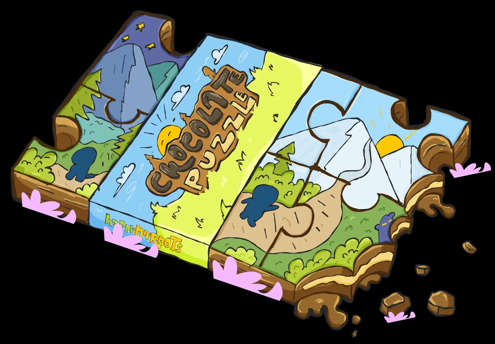 Chocolate PUZZLE,   every piece A DIFFERENT flavour