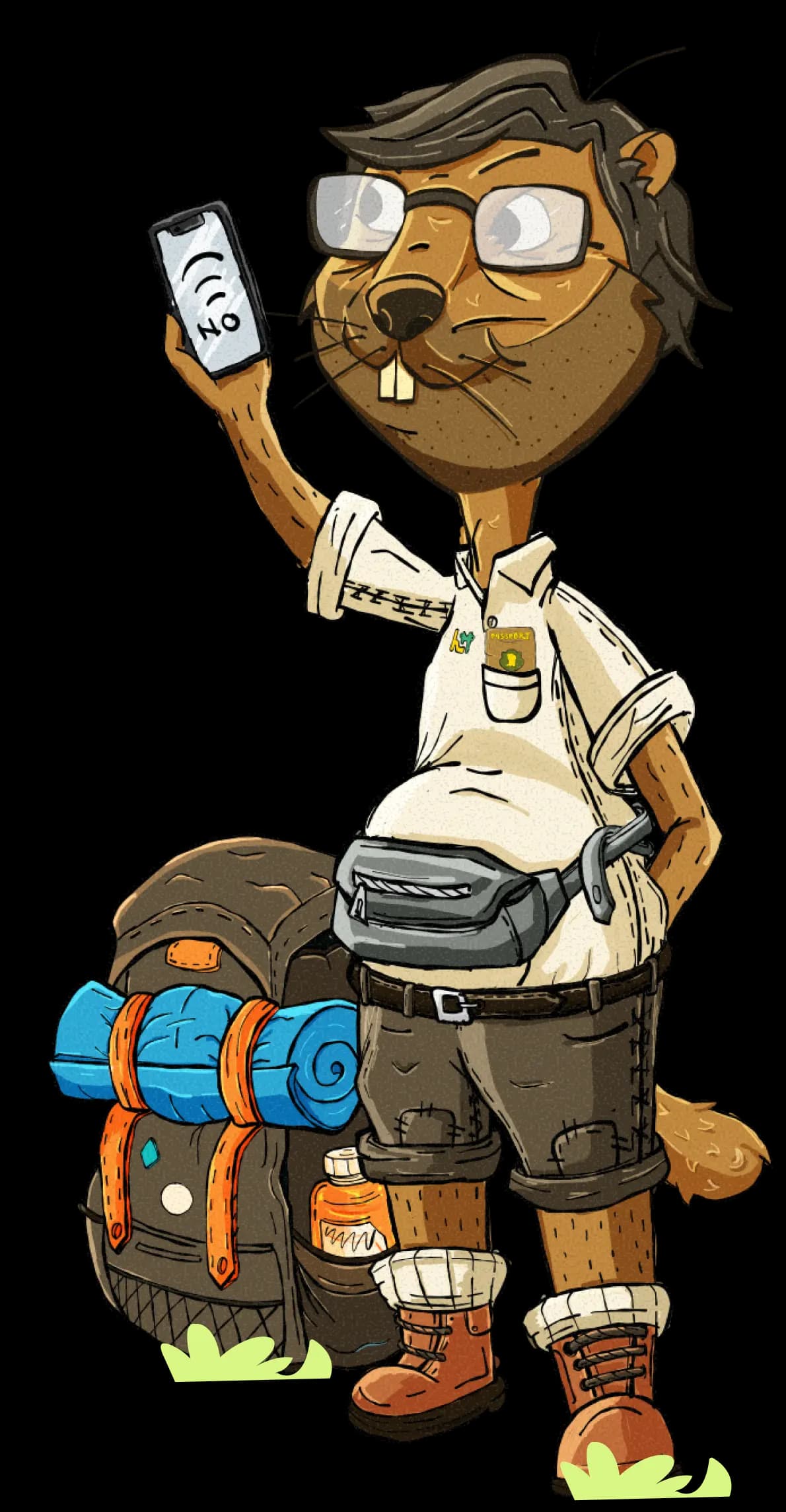 Happy Marmots hiker character